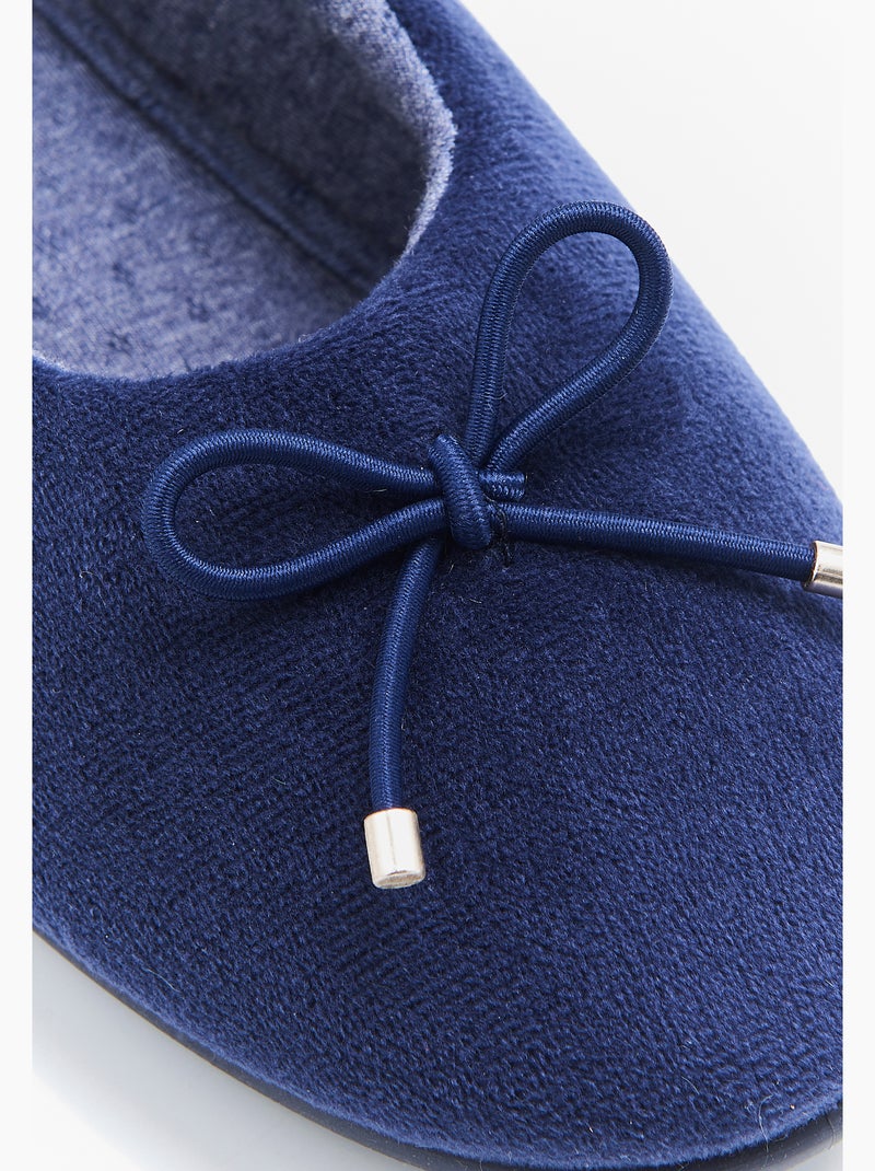 Ballerines compensées en velours - damart Bleu - Kiabi