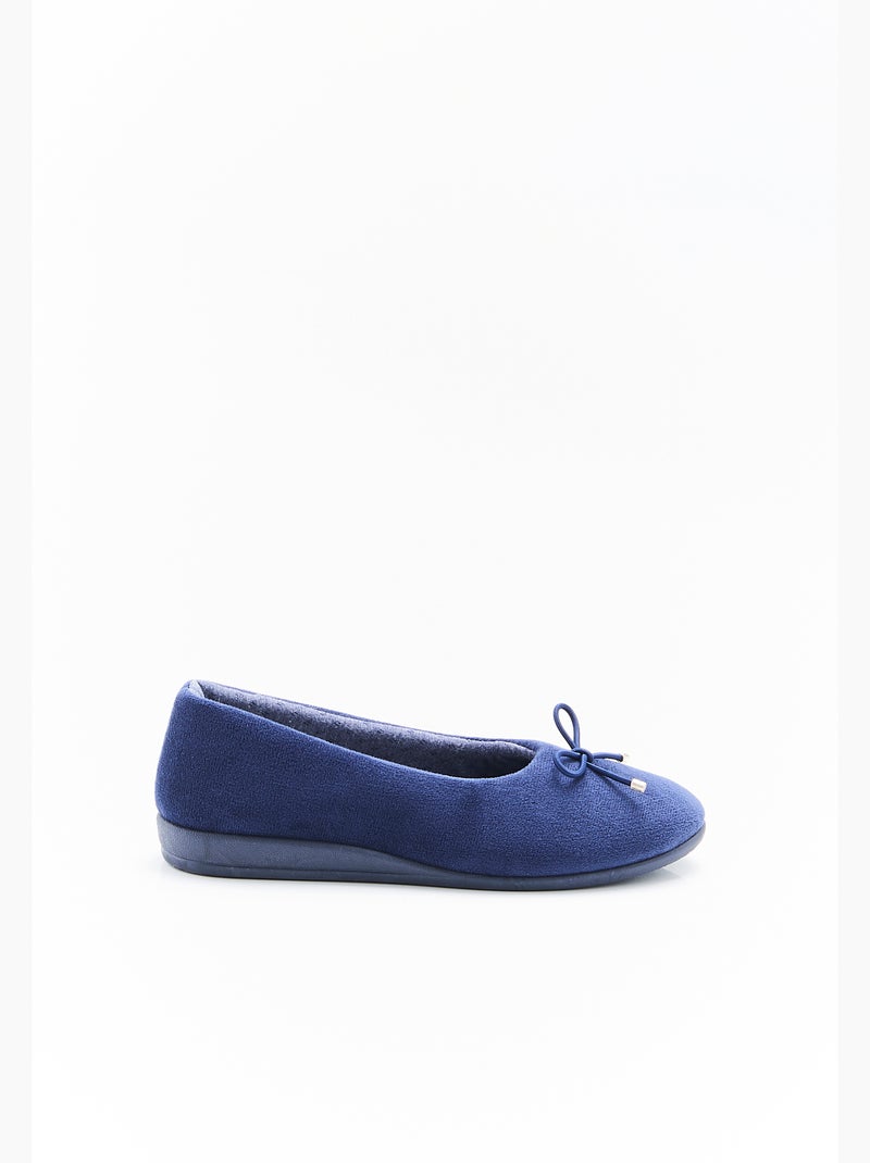 Ballerines compensées en velours - damart Bleu - Kiabi