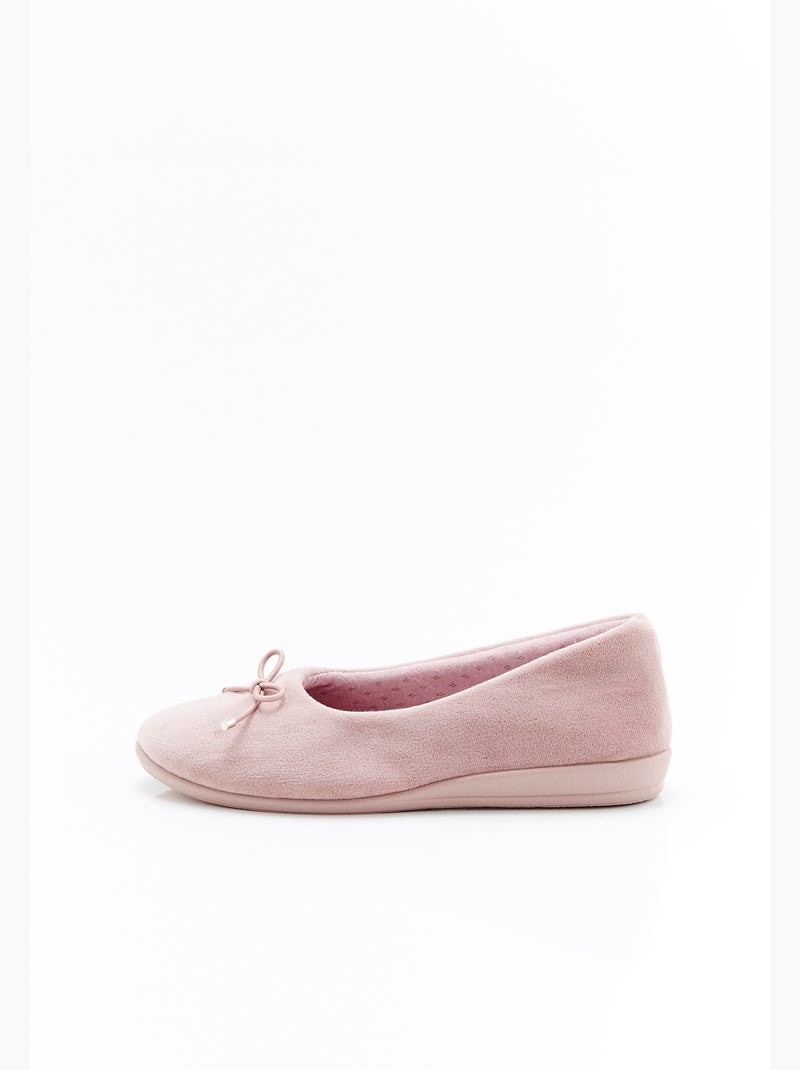 Ballerines compensées en velours - Damart Rose - Kiabi