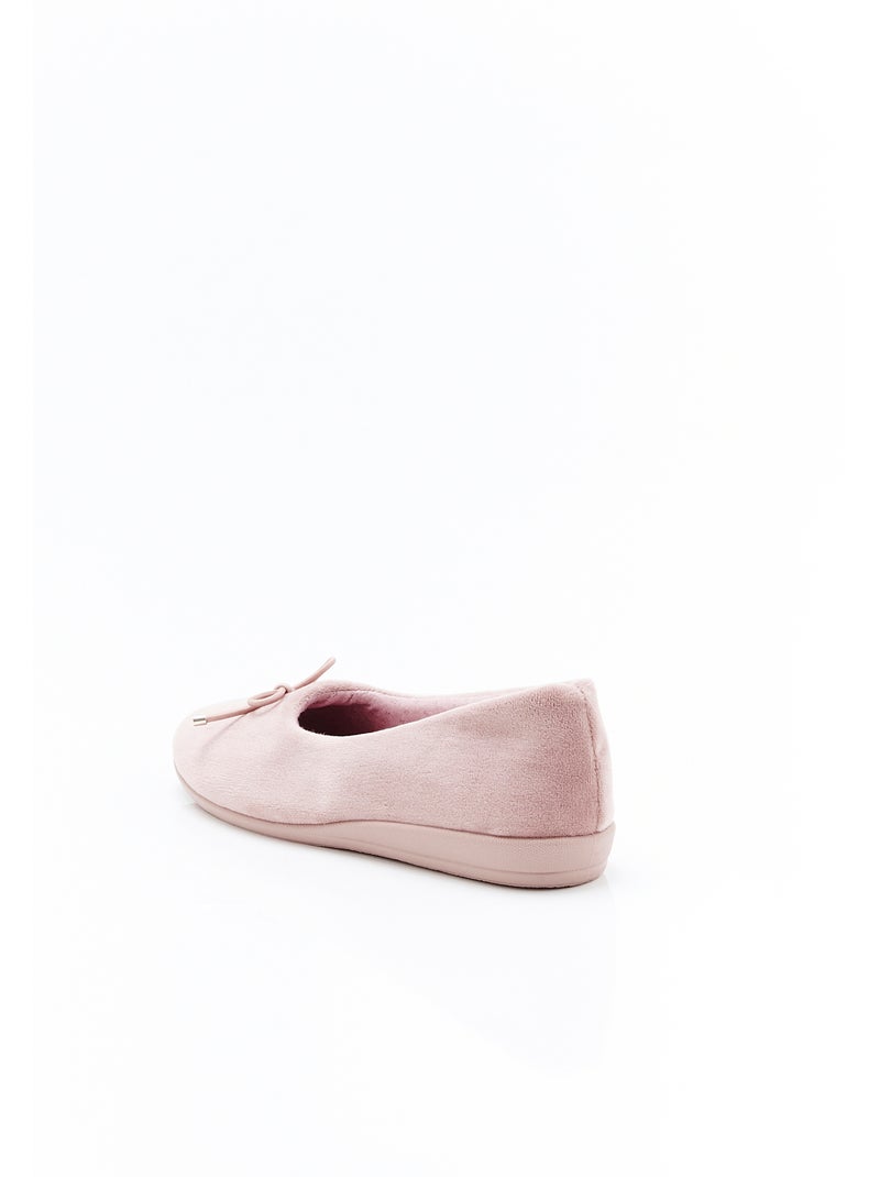 Ballerines compensées en velours - Damart Rose - Kiabi