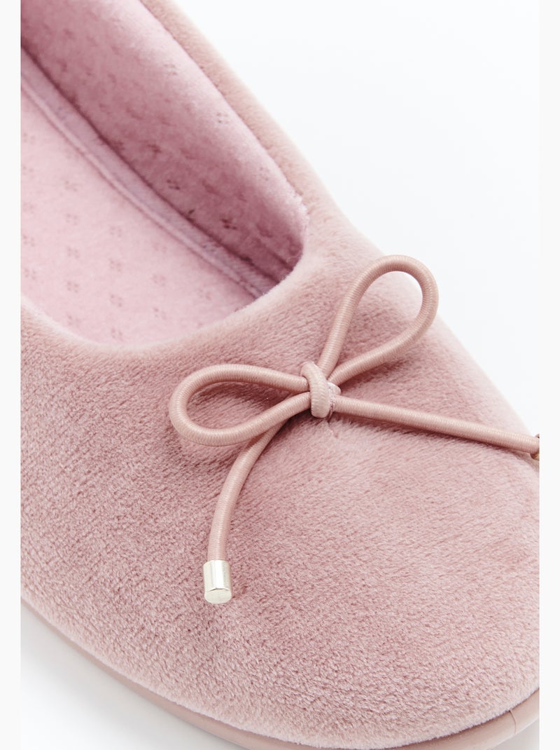 Ballerines compensées en velours - Damart Rose - Kiabi