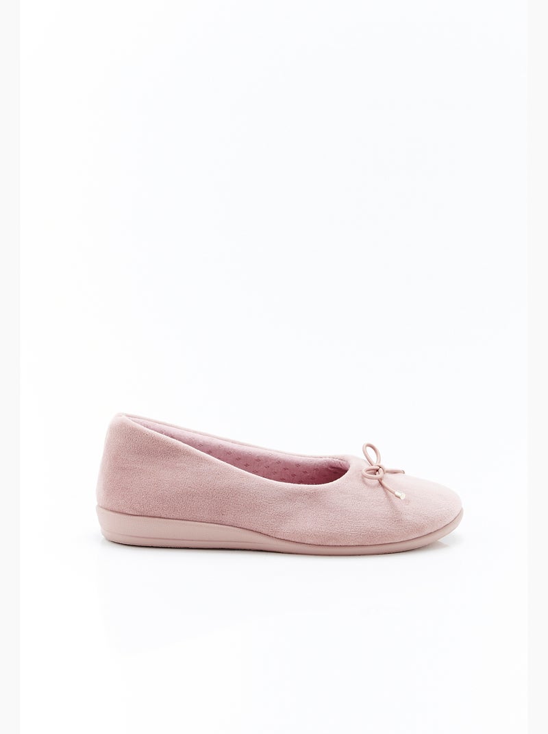 Ballerines compensées en velours - Damart Rose - Kiabi