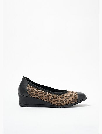 Ballerines compensées grande largeur cuir - afibel