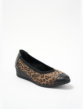 Ballerines compensées grande largeur cuir - afibel