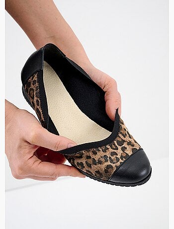 Ballerines compensées grande largeur cuir - afibel