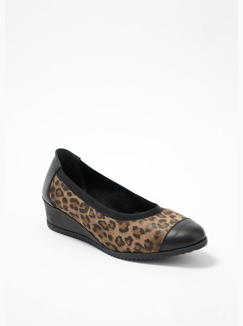 Ballerines compensées grande largeur cuir - afibel - Kiabi