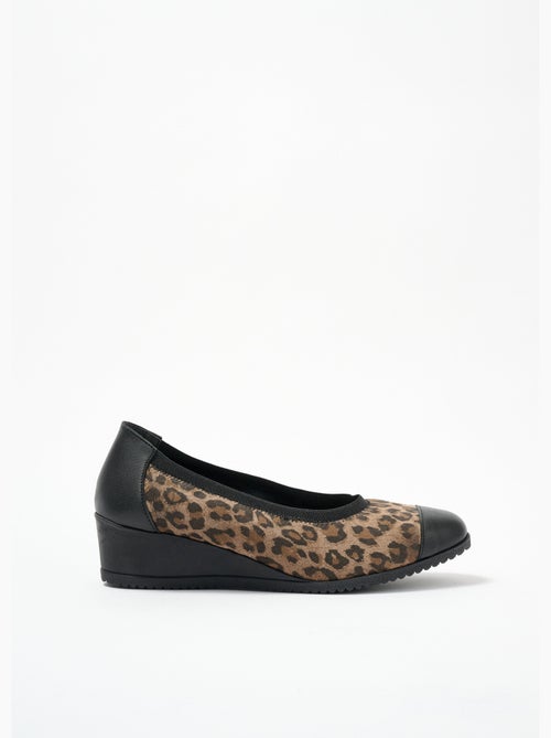 Ballerines compensées grande largeur cuir - afibel - Kiabi