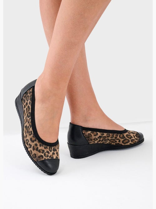 Ballerines compensées grande largeur cuir - afibel - Kiabi
