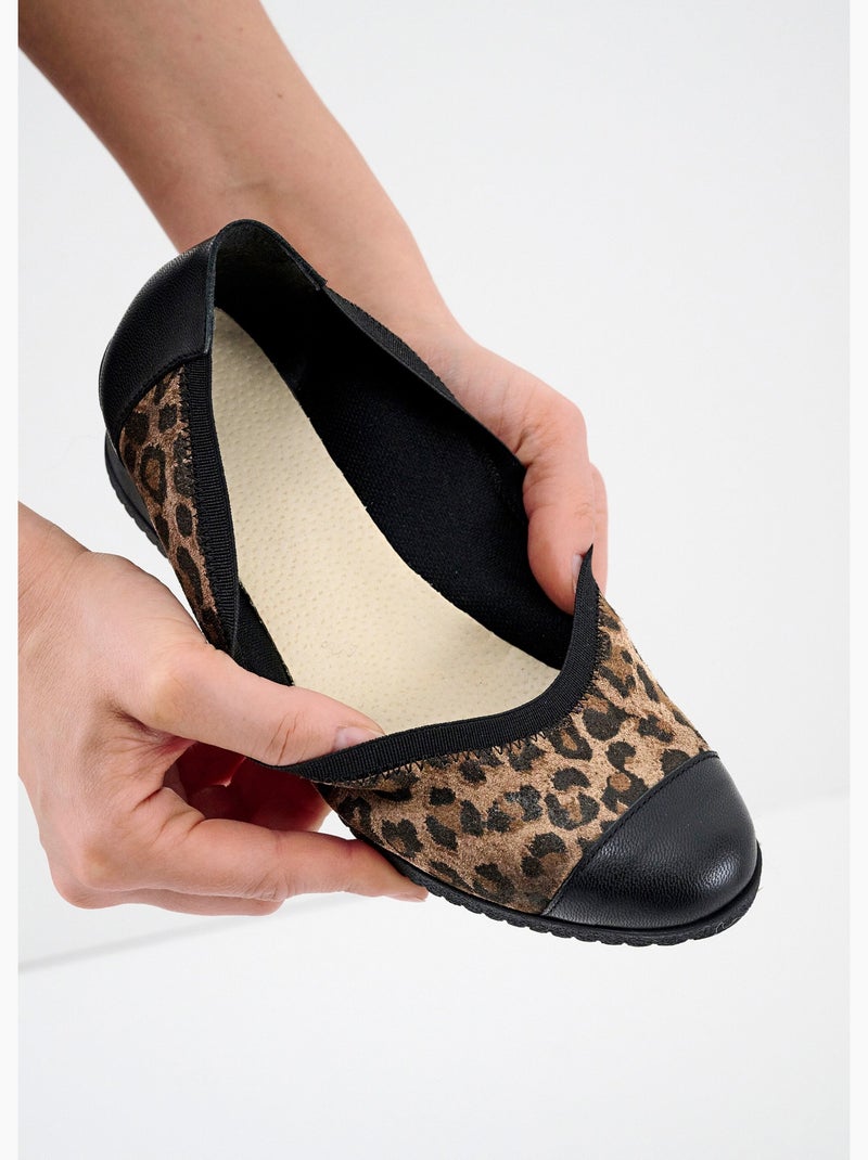 Ballerines compensées grande largeur cuir - afibel N/A - Kiabi