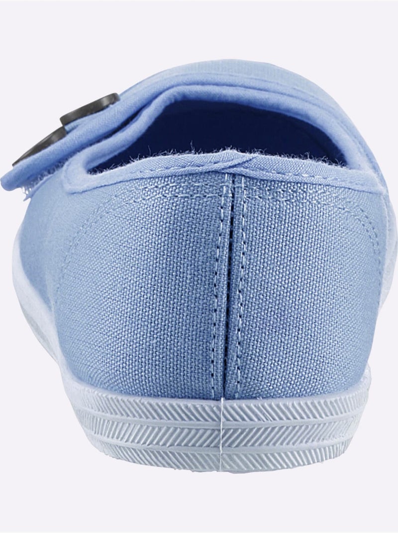 Ballerines confortables à fermeture auto-agrippante et semelle souple - Taille standard - Witt Bleu ciel - Kiabi