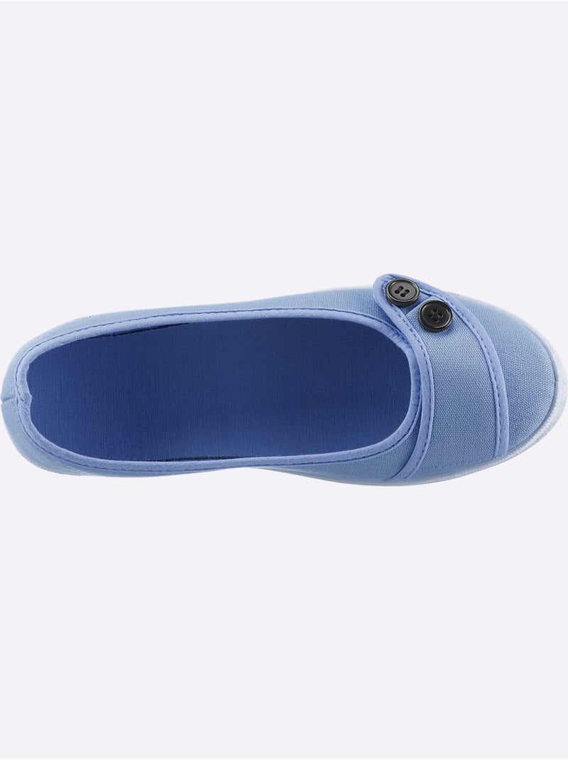 Ballerines confortables à fermeture auto-agrippante et semelle souple - Taille standard - Witt Bleu ciel - Kiabi