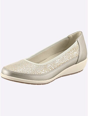 Ballerines avec amortissement en cuir velours et cuir lisse - Taille standard - Witt