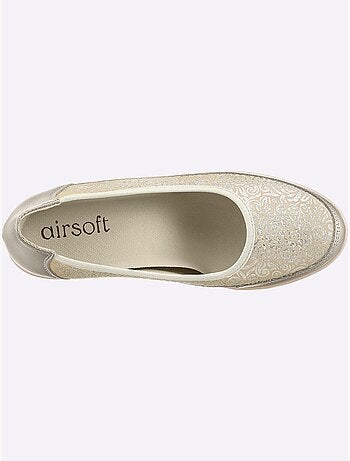 Ballerines avec amortissement en cuir velours et cuir lisse - Taille standard - Witt