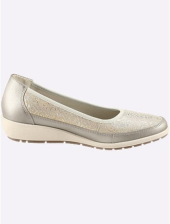 Ballerines avec amortissement en cuir velours et cuir lisse - Taille standard - Witt