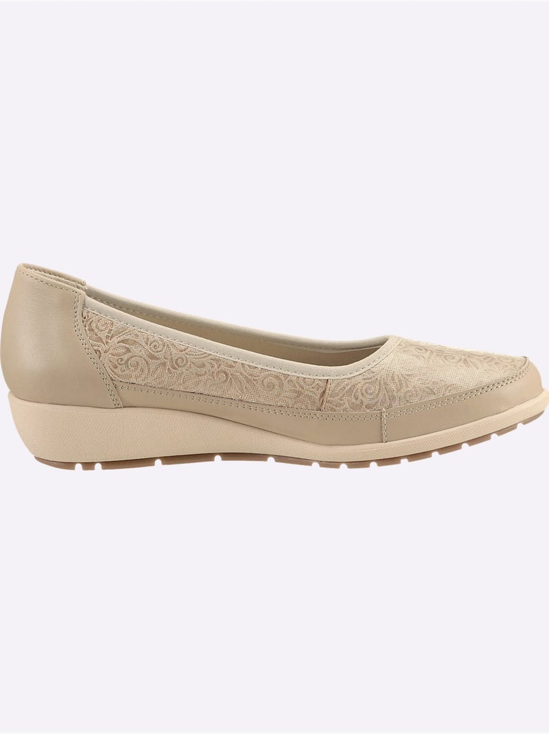 Ballerines confortables avec amortissement et cuir velours - Taille standard - Witt Beige - Kiabi