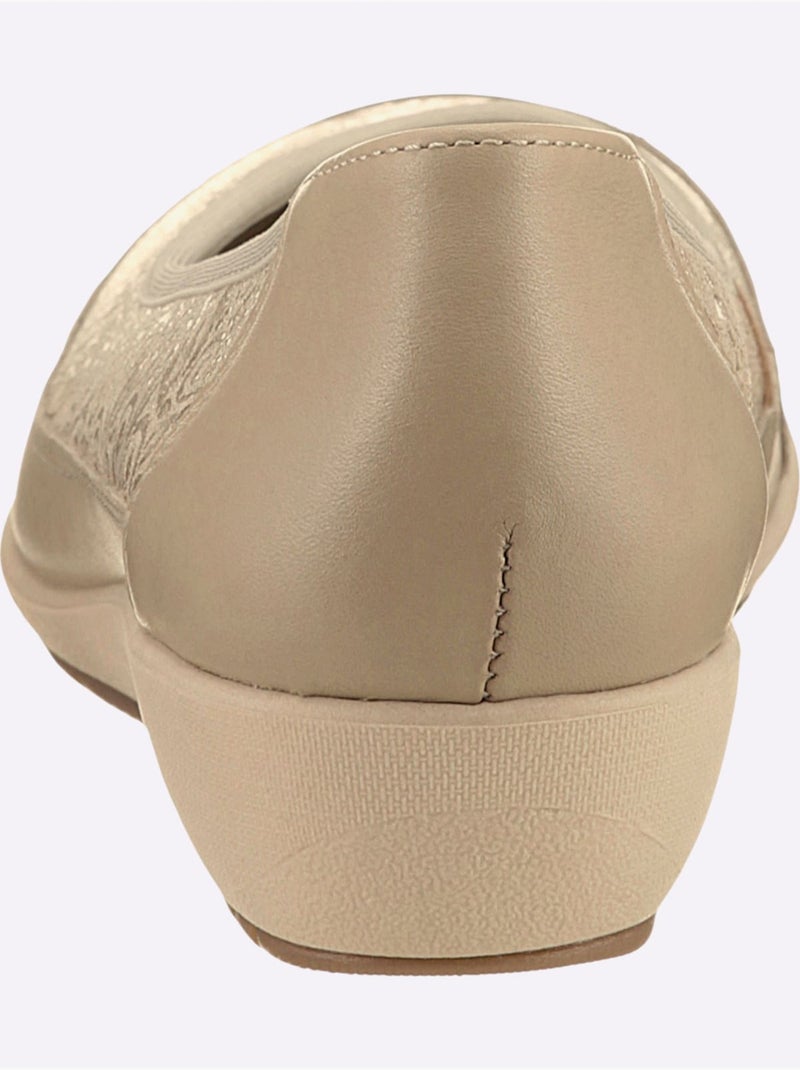 Ballerines confortables avec amortissement et cuir velours - Taille standard - Witt Beige - Kiabi