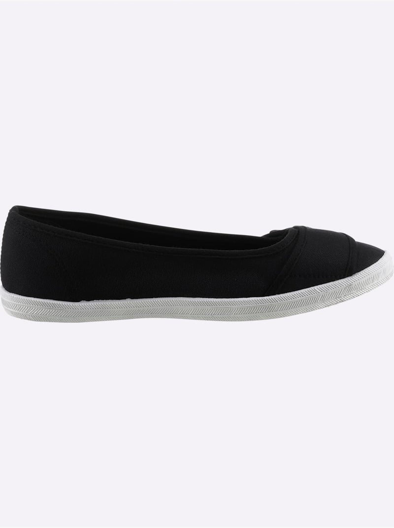 Ballerines confortables avec fermeture auto-agrippante et semelle douce - Taille standard - Witt Noir - Kiabi