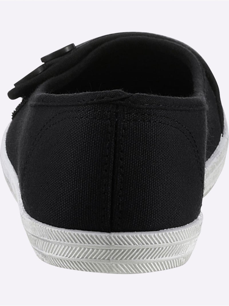 Ballerines confortables avec fermeture auto-agrippante et semelle douce - Taille standard - Witt Noir - Kiabi