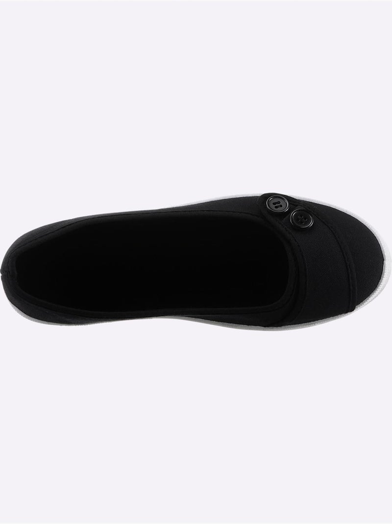 Ballerines confortables avec fermeture auto-agrippante et semelle douce - Taille standard - Witt Noir - Kiabi