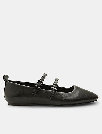 Ballerines confortables en cuir avec double sangle bata
