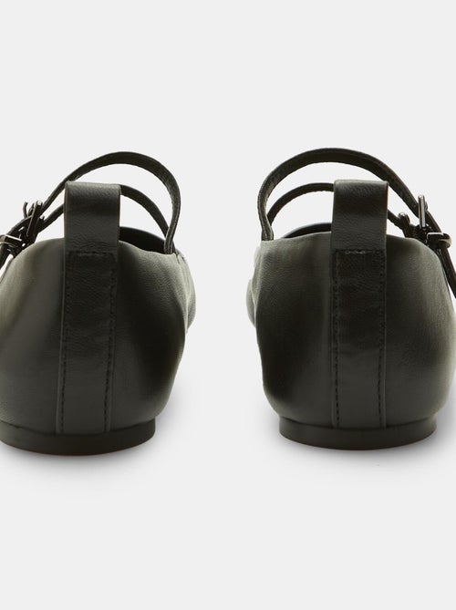 Ballerines confortables  en cuir avec double sangle BATA - Kiabi