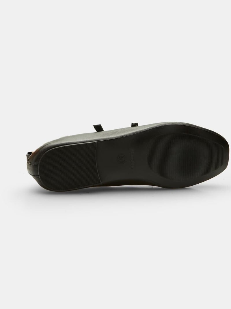 Ballerines confortables  en cuir avec double sangle BATA Noir - Kiabi