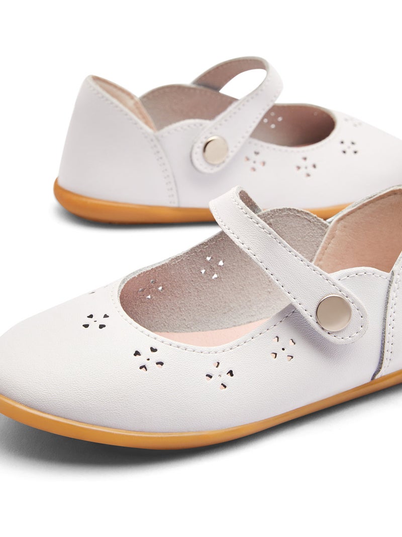 Ballerines conguitos flores Blanc - Kiabi