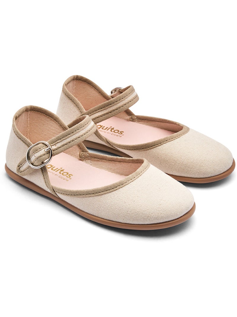 Ballerines conguitos lazo hebilla Beige - Kiabi