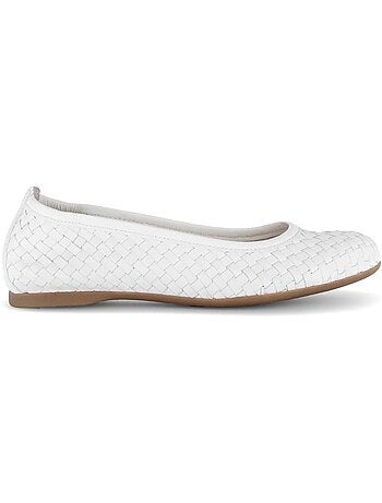 Ballerines crème en cuir