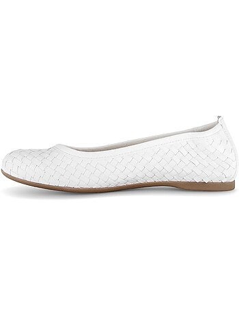 Ballerines crème en cuir