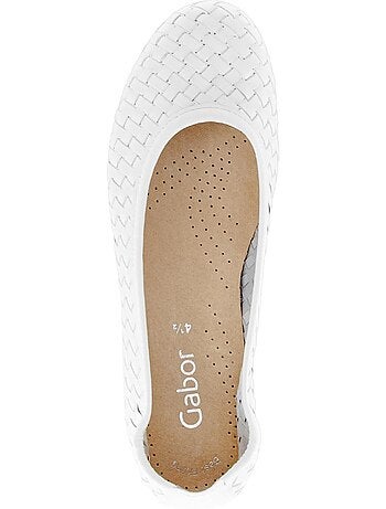 Ballerines crème en cuir