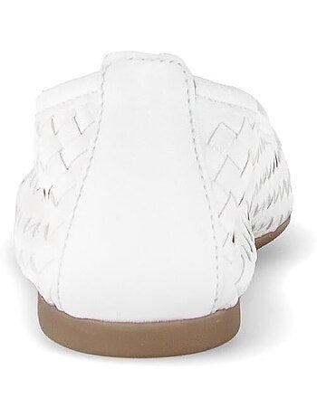 Ballerines crème en cuir