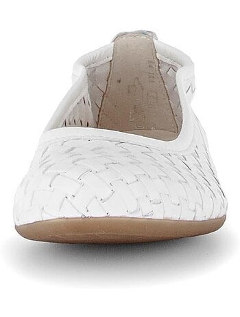 Ballerines crème en cuir