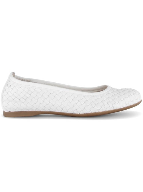 Ballerines crème en cuir - Kiabi