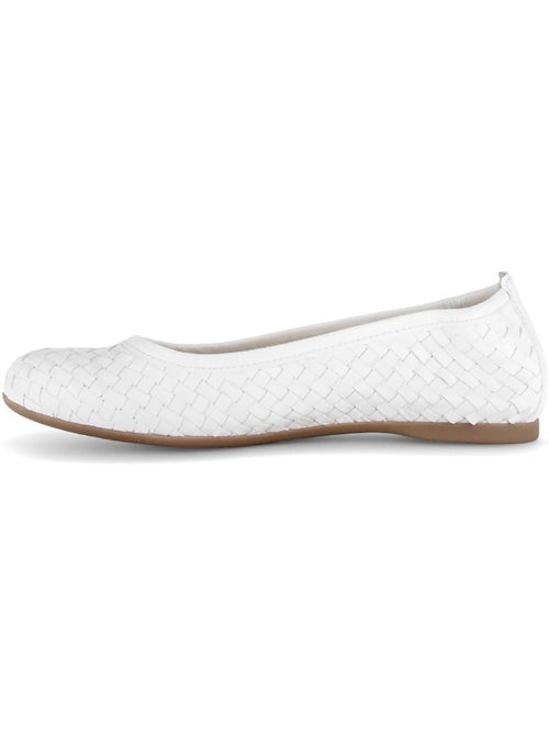 Ballerines crème en cuir - Kiabi