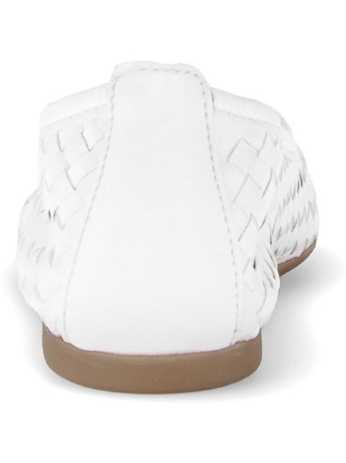 Ballerines crème en cuir - Kiabi