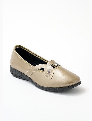 Ballerines croisées largeur confort cuir - Afibel