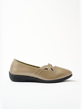 Ballerines croisées largeur confort cuir - Afibel