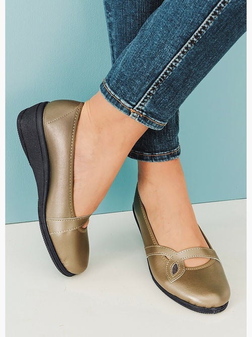 Ballerines croisées largeur confort cuir - Afibel - Kiabi