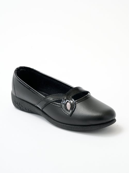 Ballerines croisées largeur confort cuir - Afibel - Kiabi