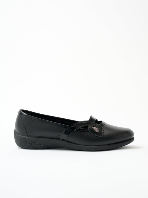 Ballerines croisées largeur confort cuir - Afibel - Kiabi