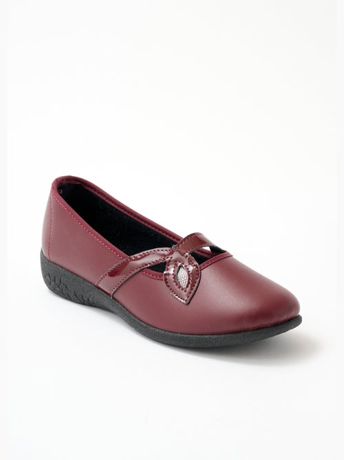 Ballerines croisées largeur confort cuir - Afibel - Kiabi