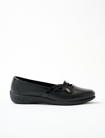 Ballerines croisées largeur confort cuir