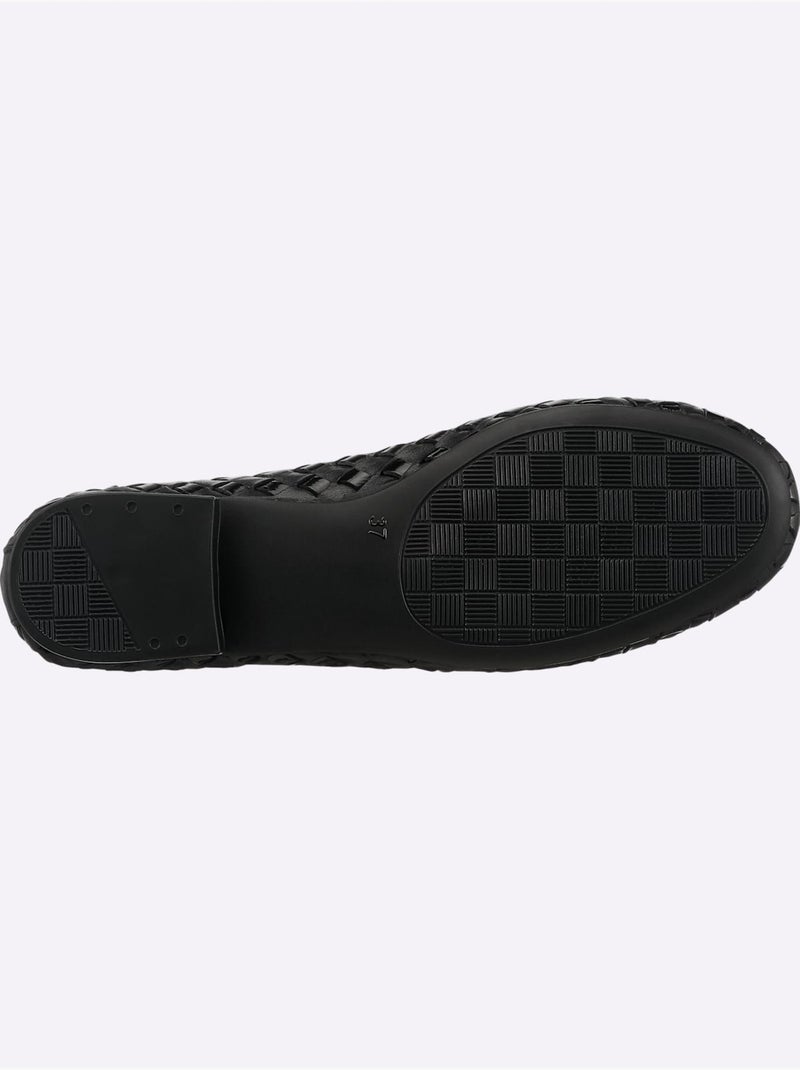 Ballerines Cuir De Vache Verni - Taille Standard - Helline Noir - Kiabi