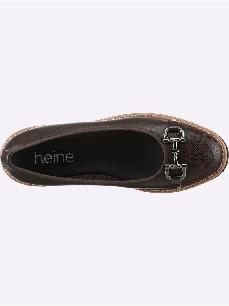 Ballerines Cuir Nappa De Vache - Taille Standard - Helline Marron foncé - Kiabi