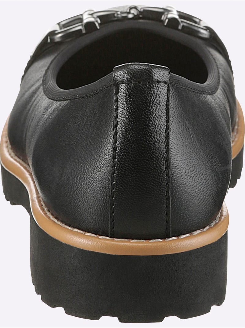 Ballerines Cuir Nappa De Vache - Taille Standard - Helline Noir - Kiabi