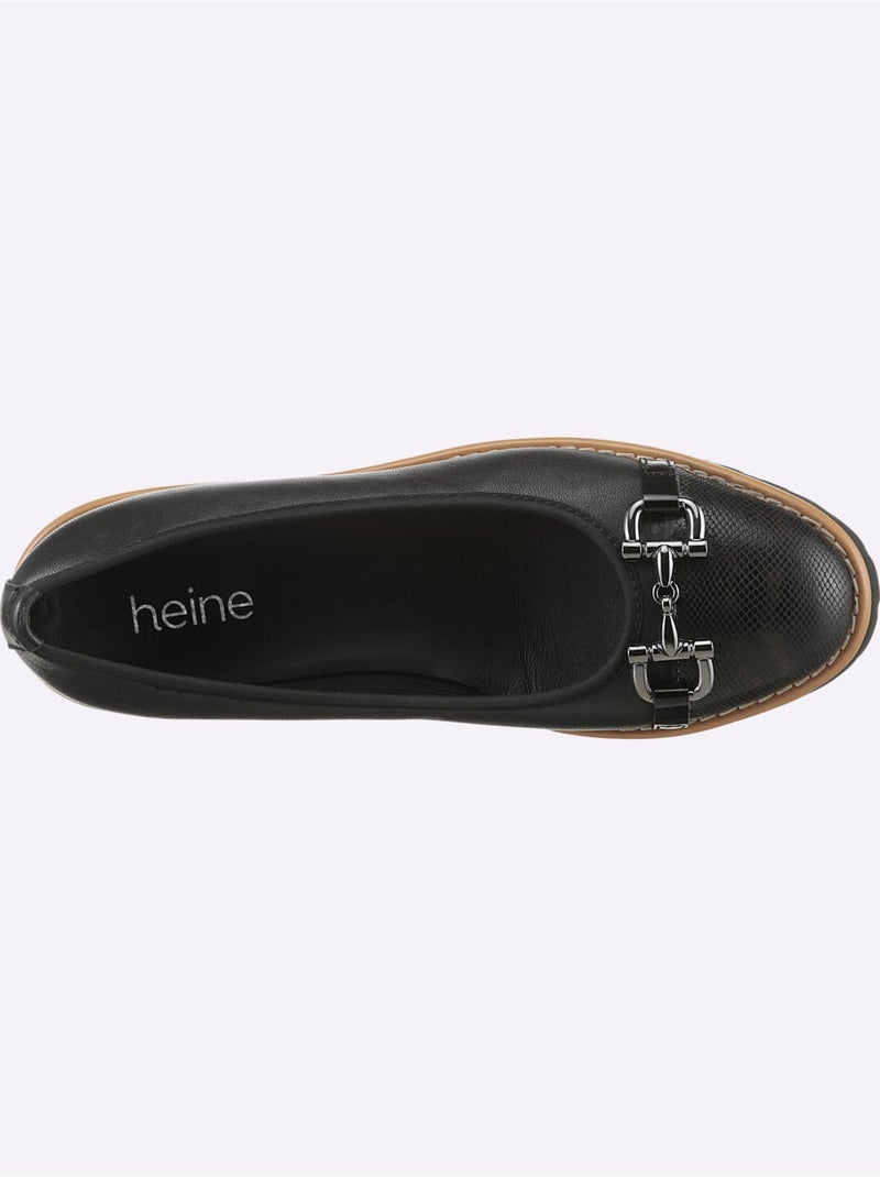 Ballerines Cuir Nappa De Vache - Taille Standard - Helline Noir - Kiabi