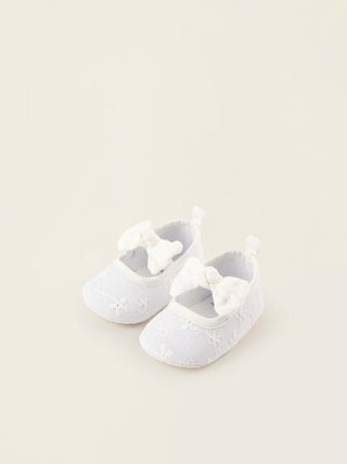 Ballerines de Broderie Anglaise avec Noeud