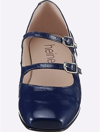 Ballerines en cuir avec brides et élastiques confortables - Taille standard - Helline