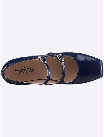 Ballerines en cuir avec brides et élastiques confortables - Taille standard - Helline